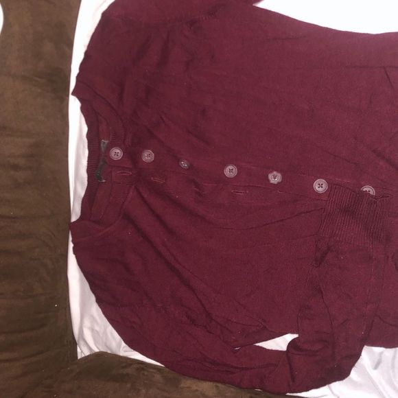 SALE 2for$15 Maroon button up stretchy sweater cardigan - Picture 4 of 4